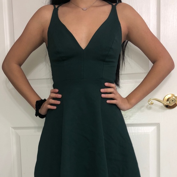 believe in love navy blue backless skater dress